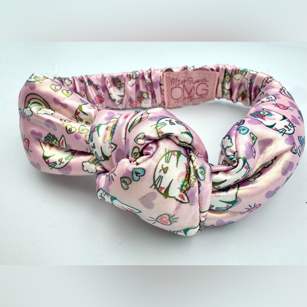 Pink Cat Print Headband